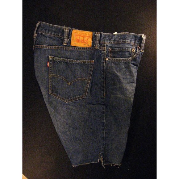 LEVIS 511 CUTOFF JEANS SHORTS Mens W 39 MEASURED Blue Denim Bermuda Hiking 2 - Picture 3 of 10